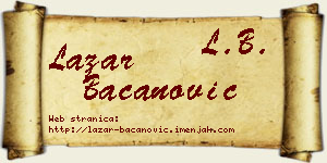 Lazar Bacanović vizit kartica